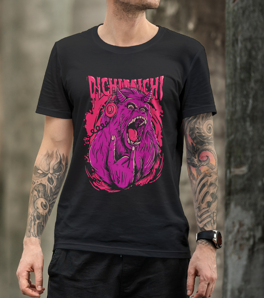 Dichimichi Kong Rock Monster With Headphones And Horns T-Shirt