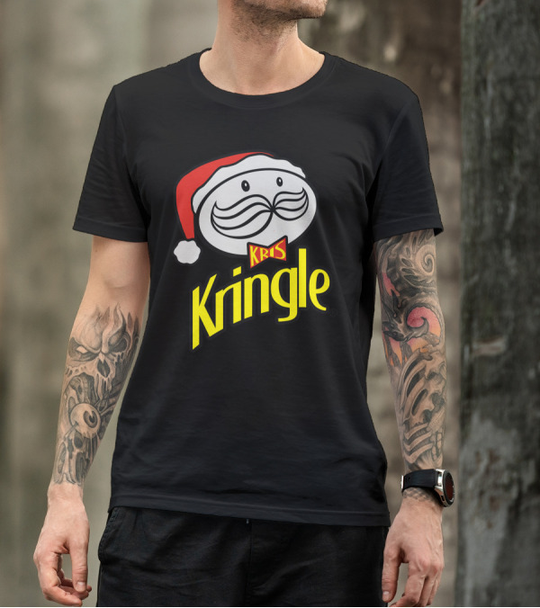Kris Kringle Pringles Parody Santa Hat Mustache T-Shirt