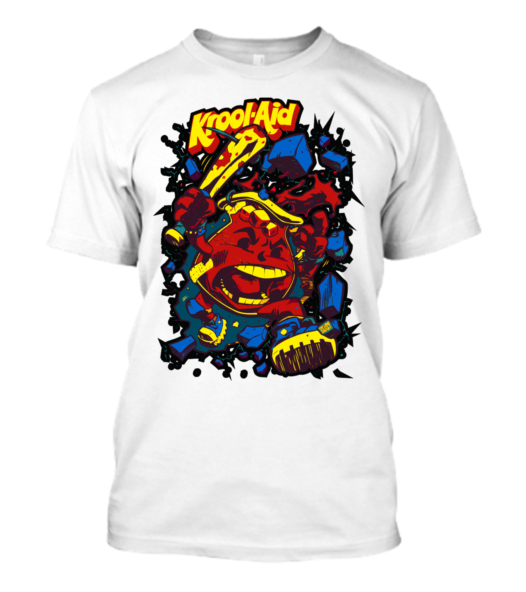 Krool Aid Rampaging Cartoon Bat Smash Explosion Comic T-Shirt