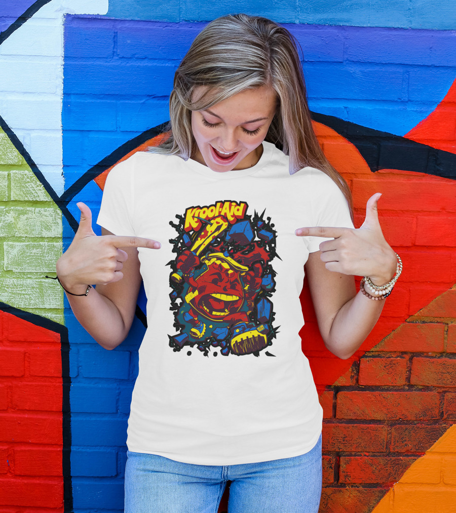 Krool Aid Rampaging Cartoon Bat Smash Explosion Comic T-Shirt