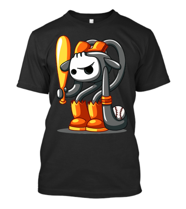 Kwalic Cartoon Baseball Bat And Cap Character T-Shirt