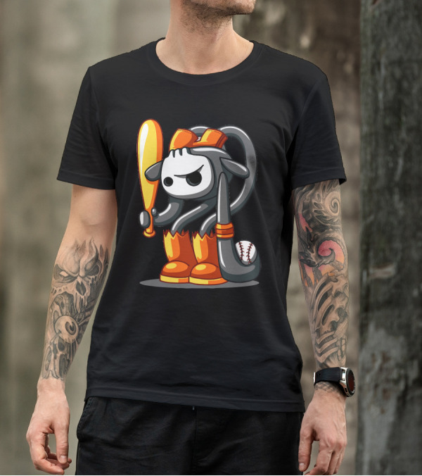 Kwalic Cartoon Baseball Bat And Cap Character T-Shirt