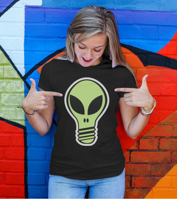 Alien Light Bulb Face T-Shirt