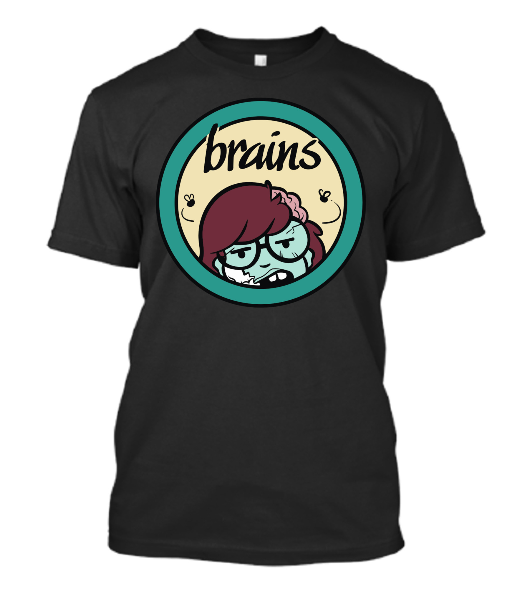 Lawndale Brains Zombie Girl Character Circle T-Shirt