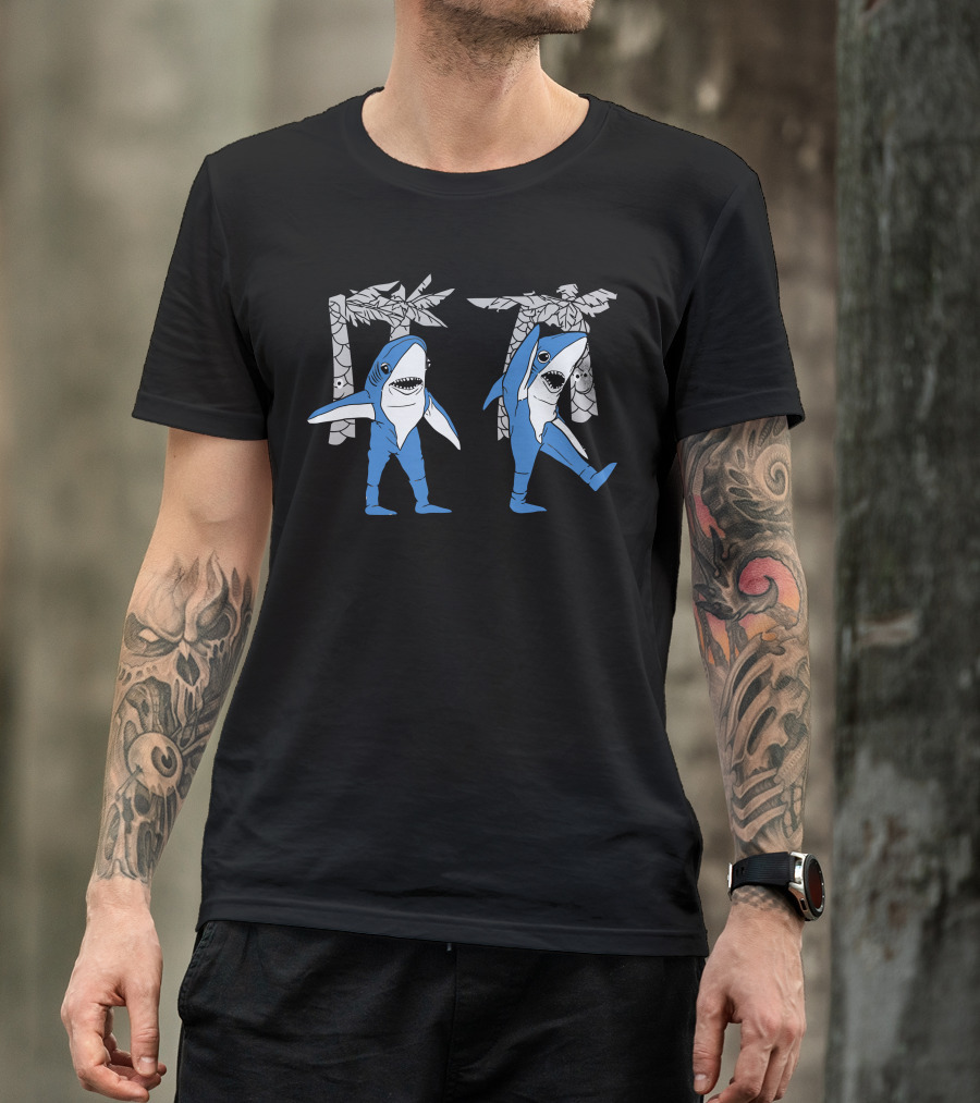 Super Bowl Left Shark Dance Meme Palm Trees T-Shirt