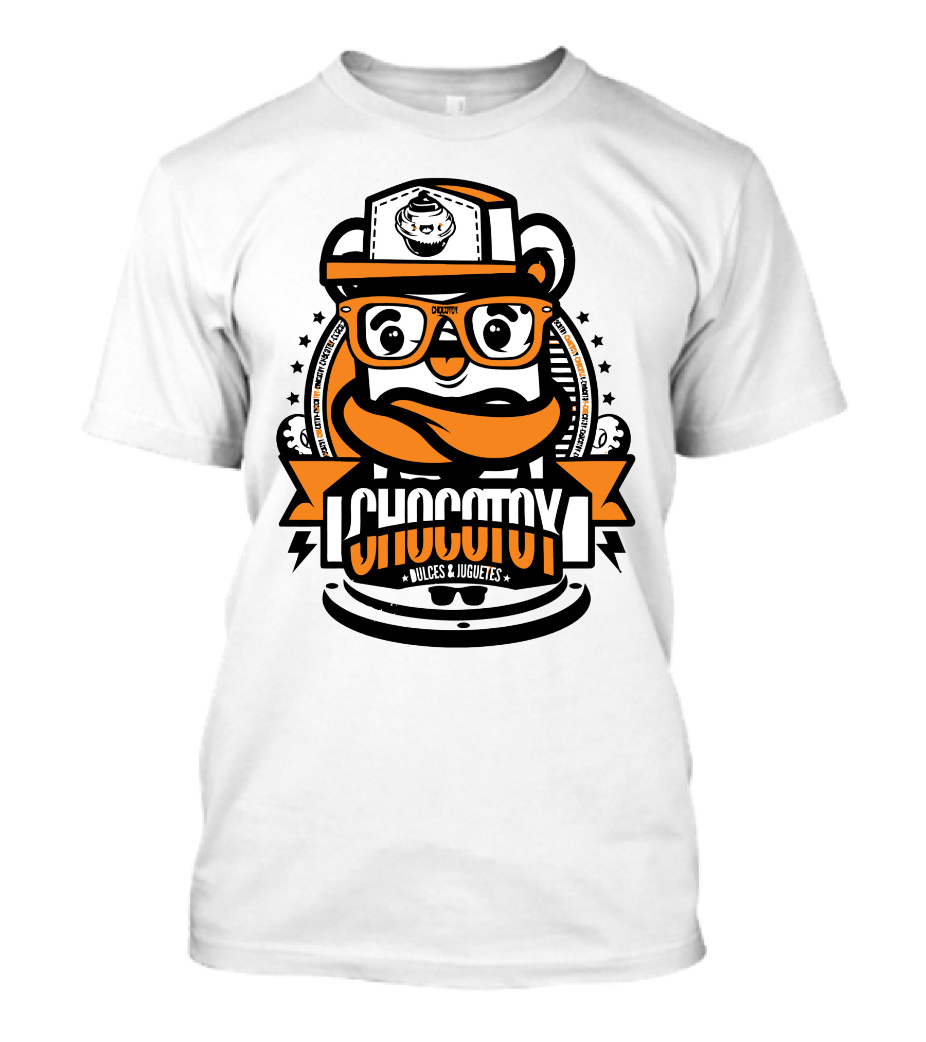 CHOCO TOY DULCES Y JUGUETES STREETWEAR CHARACTER SNAPBACK GLASSES ORANGE BLACK T-Shirt