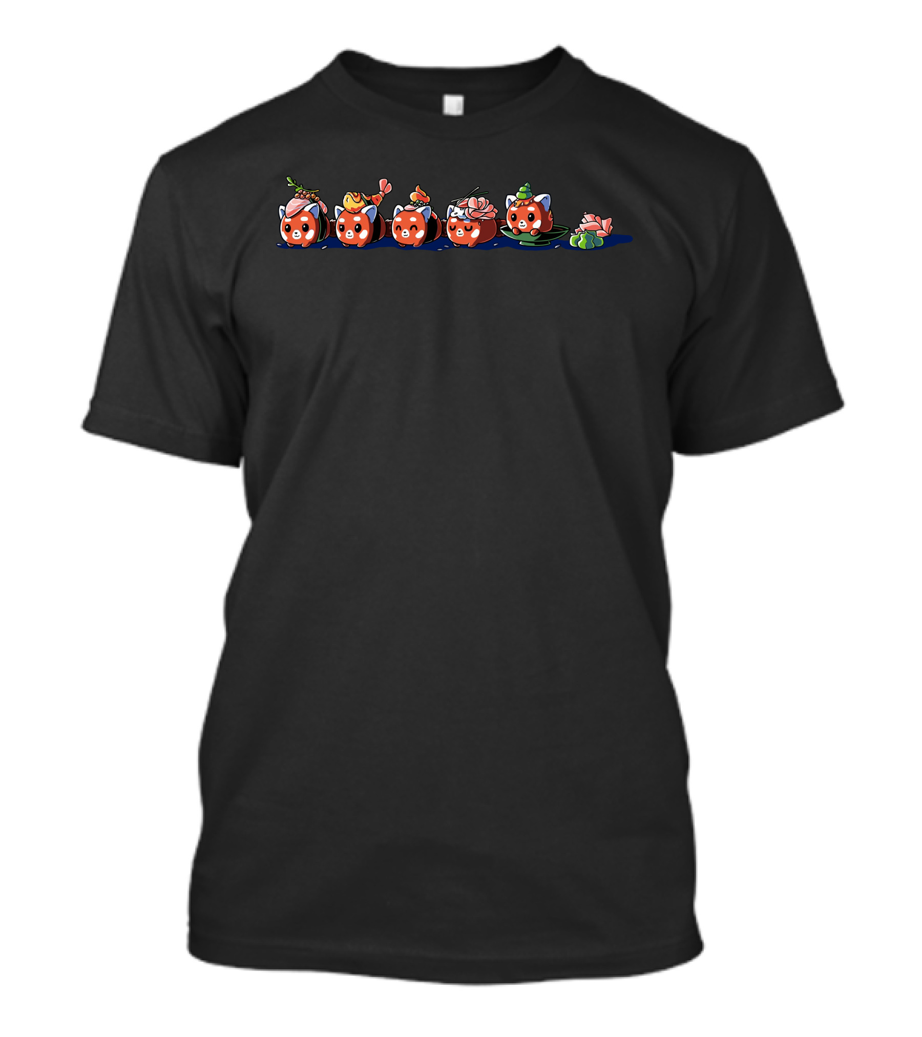 Sushi Cat Sampler Cute Cartoon Kawaii Food T-Shirt