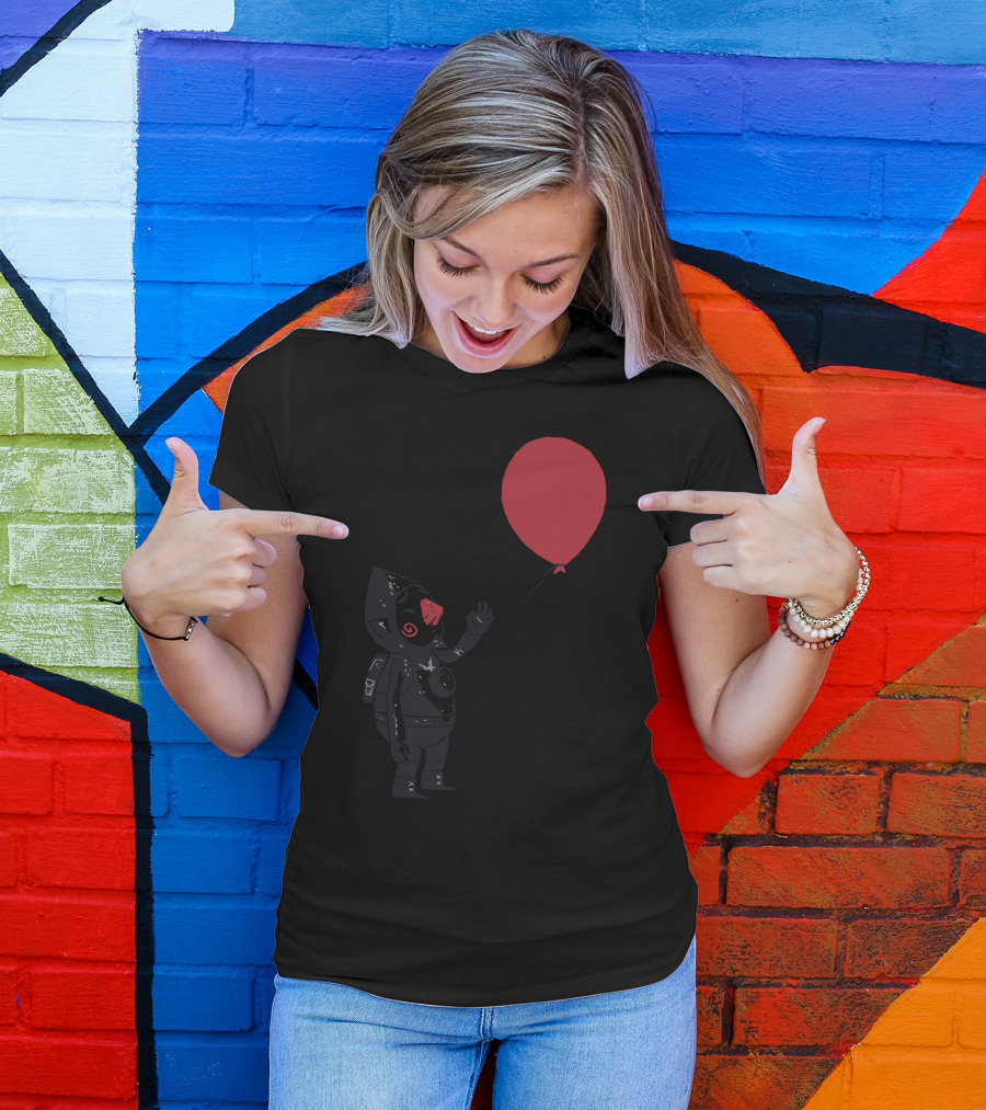 The Balloon Fairy In Black Suit With Red Balloon T-Shirt