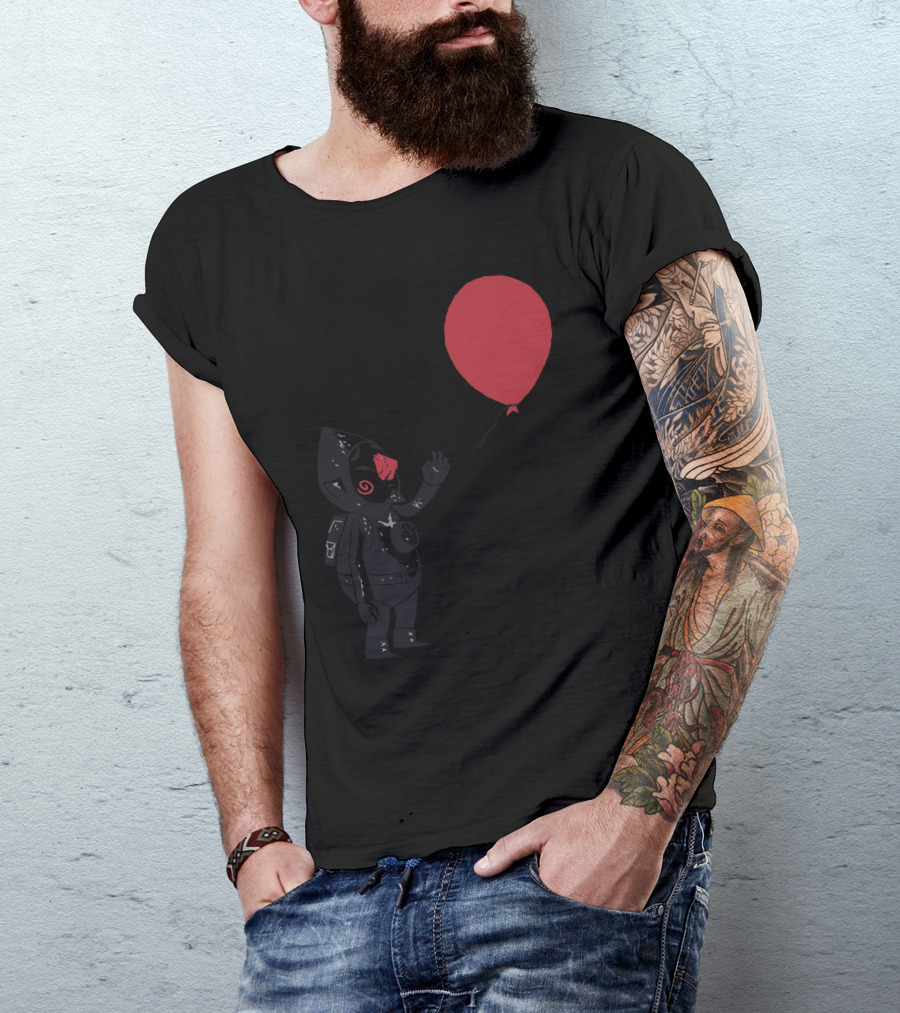 The Balloon Fairy In Black Suit With Red Balloon T-Shirt