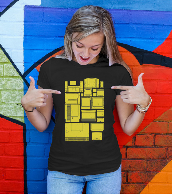 The Cartridge Family Vintage Gaming Cartridge Collection Retro Blocks T-Shirt