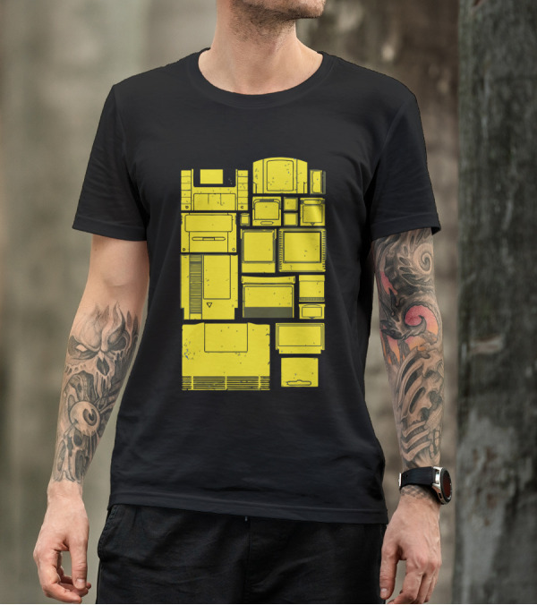 The Cartridge Family Vintage Gaming Cartridge Collection Retro Blocks T-Shirt