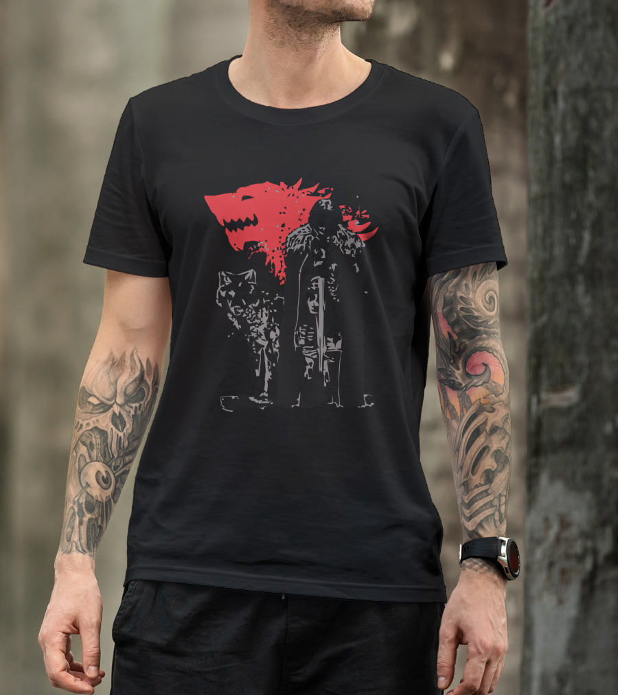The King And The White Wolf Game Of Thrones Stark Sigil Knight T-Shirt