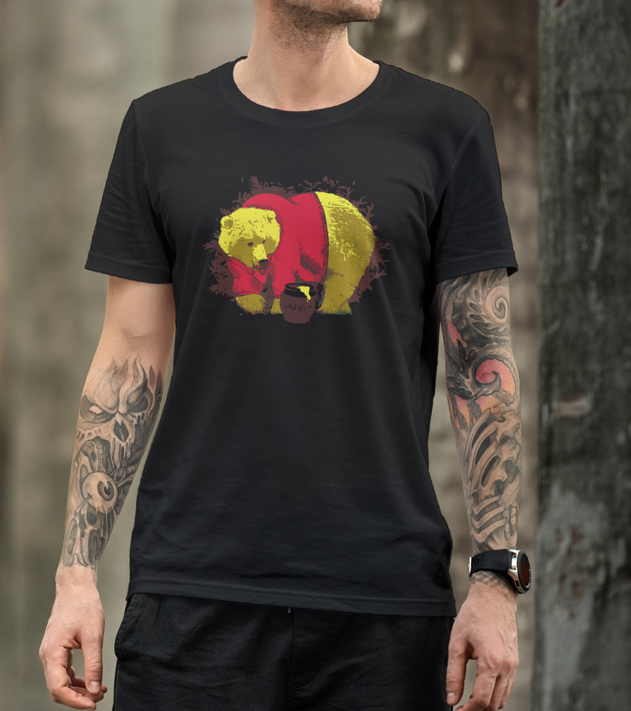 The Real Pooh Bear With Honey Pot In Red T-Shirt