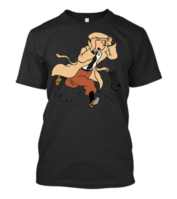 Tintin And Snowy Adventure Running Iconic Scene T-Shirt
