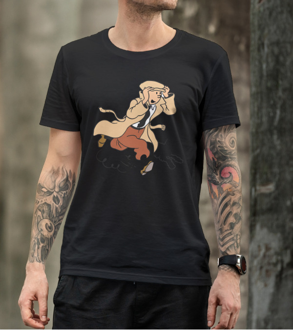 Tintin And Snowy Adventure Running Iconic Scene T-Shirt