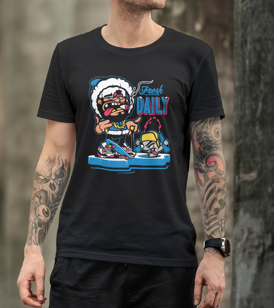Fresh Daily Street Style Skateboarding Characters T-Shirt