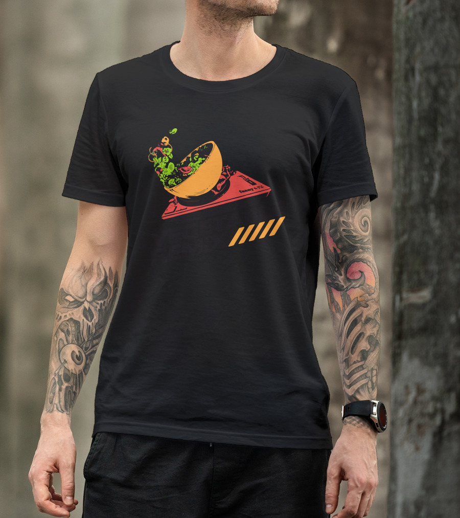 Vegetable Remix Turntable Bowl Cooking Vinyl T-Shirt