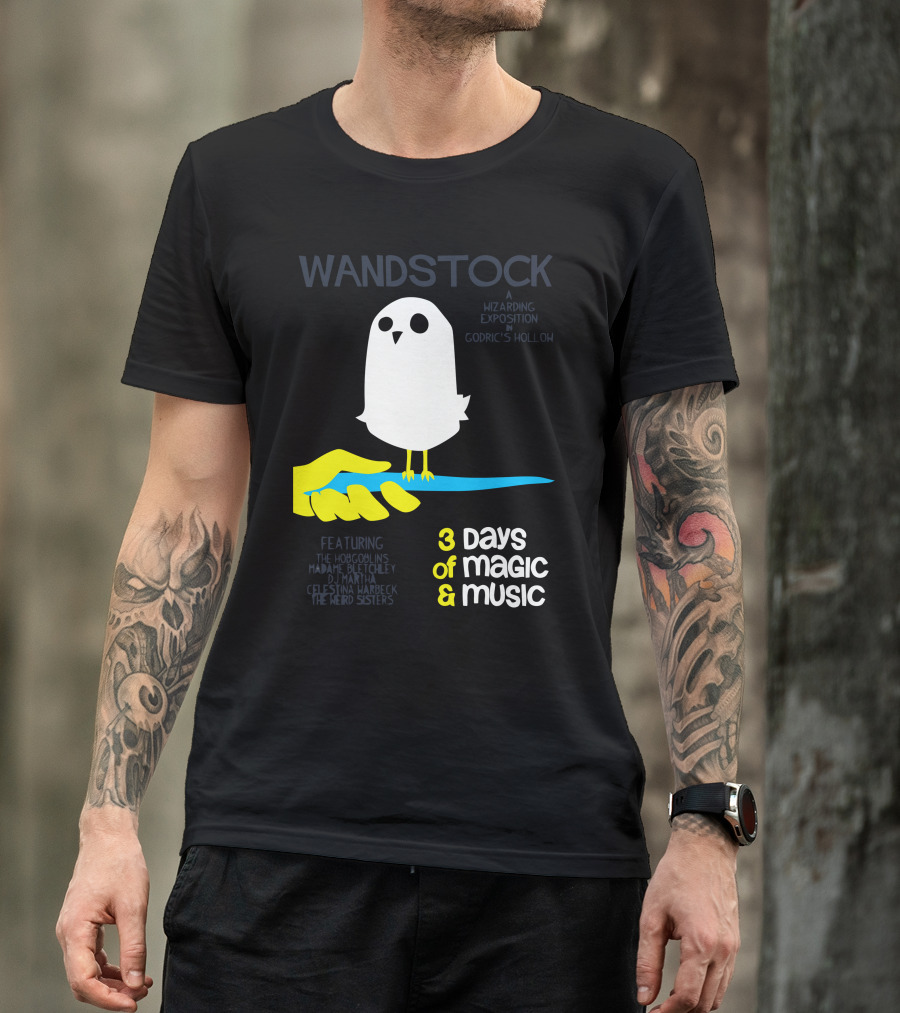Wandstock Wizarding Exposition Godric's Hollow 3 Days Of Magic And Music Featuring The Hobgoblins Celestina Warbeck The Weird Sisters T-Shirt