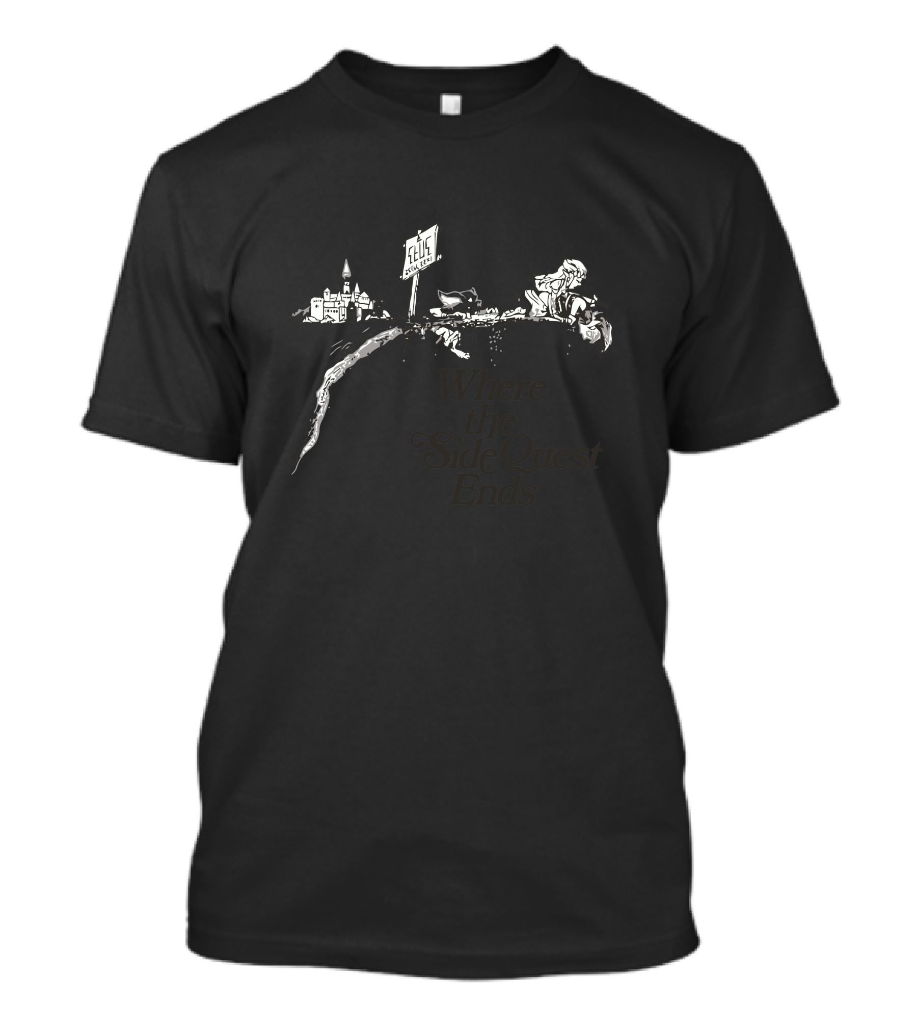 Where The Side Quest Ends Fantasy Adventure Journey T-Shirt