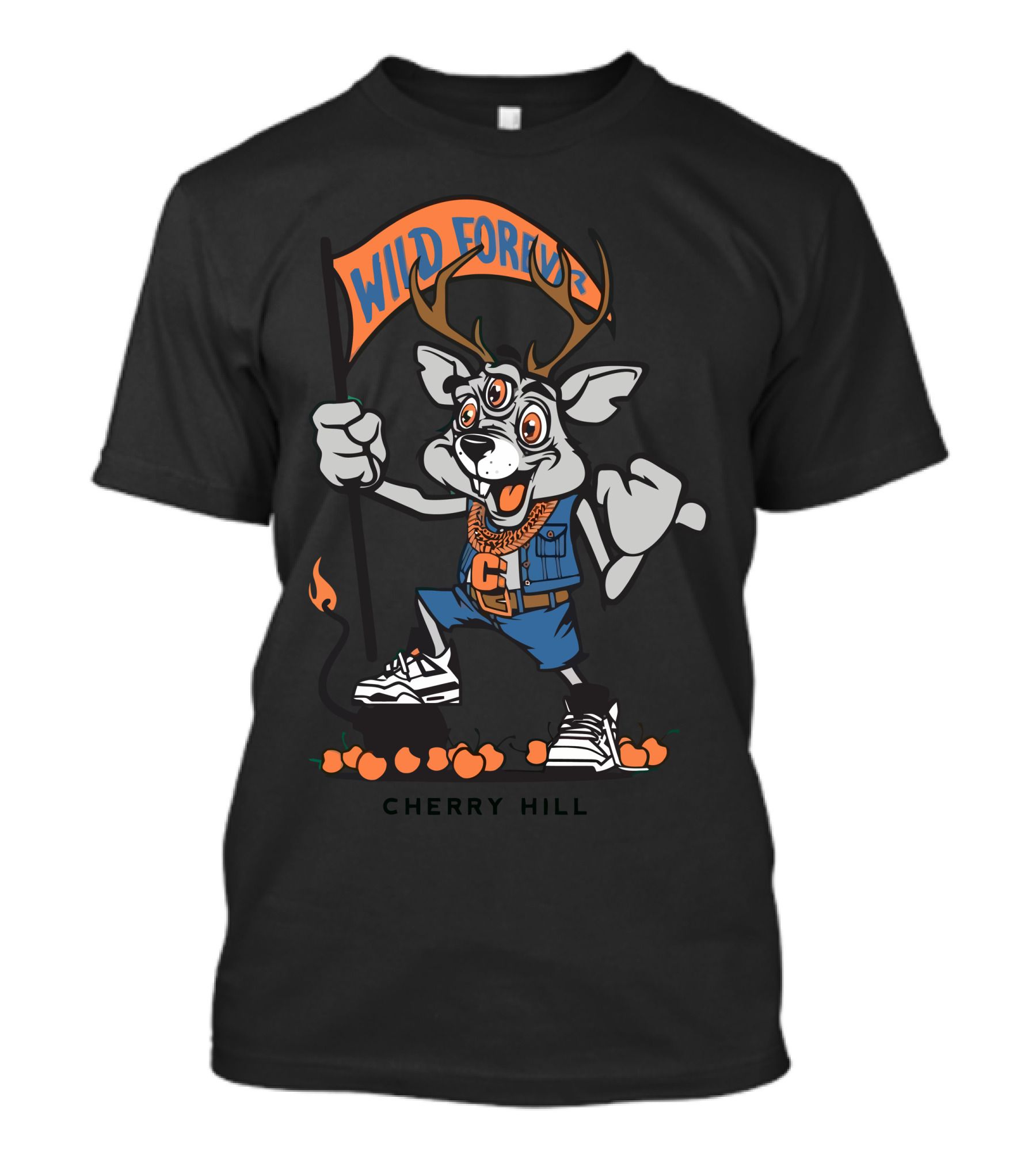 Wild Forever Cherry Hill Deer With Sneakers And Peaches T-Shirt