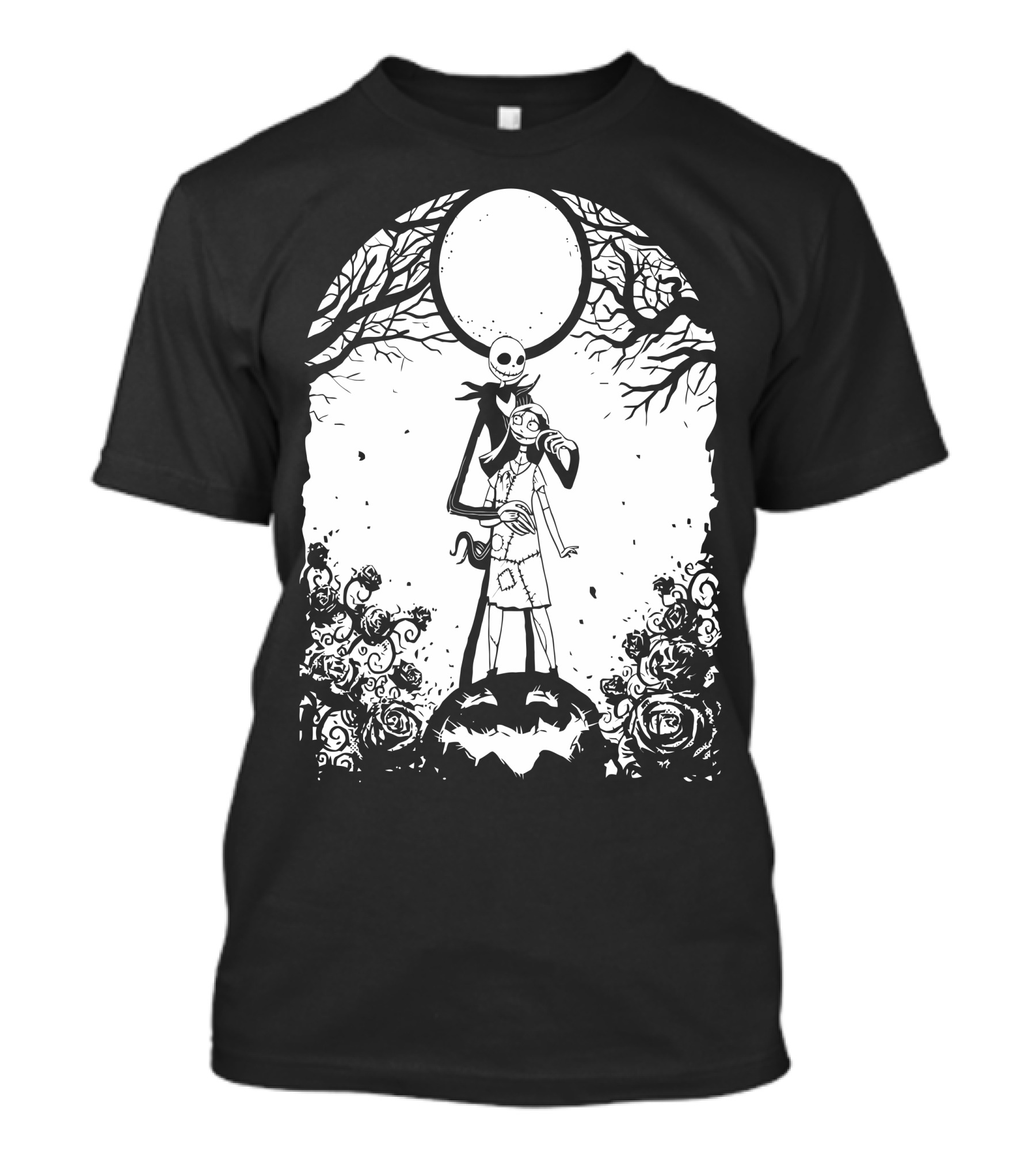 The Nightmare Before Christmas And Sit Together Now And Forever Jack And Sally Moonlit Scene T-Shirt