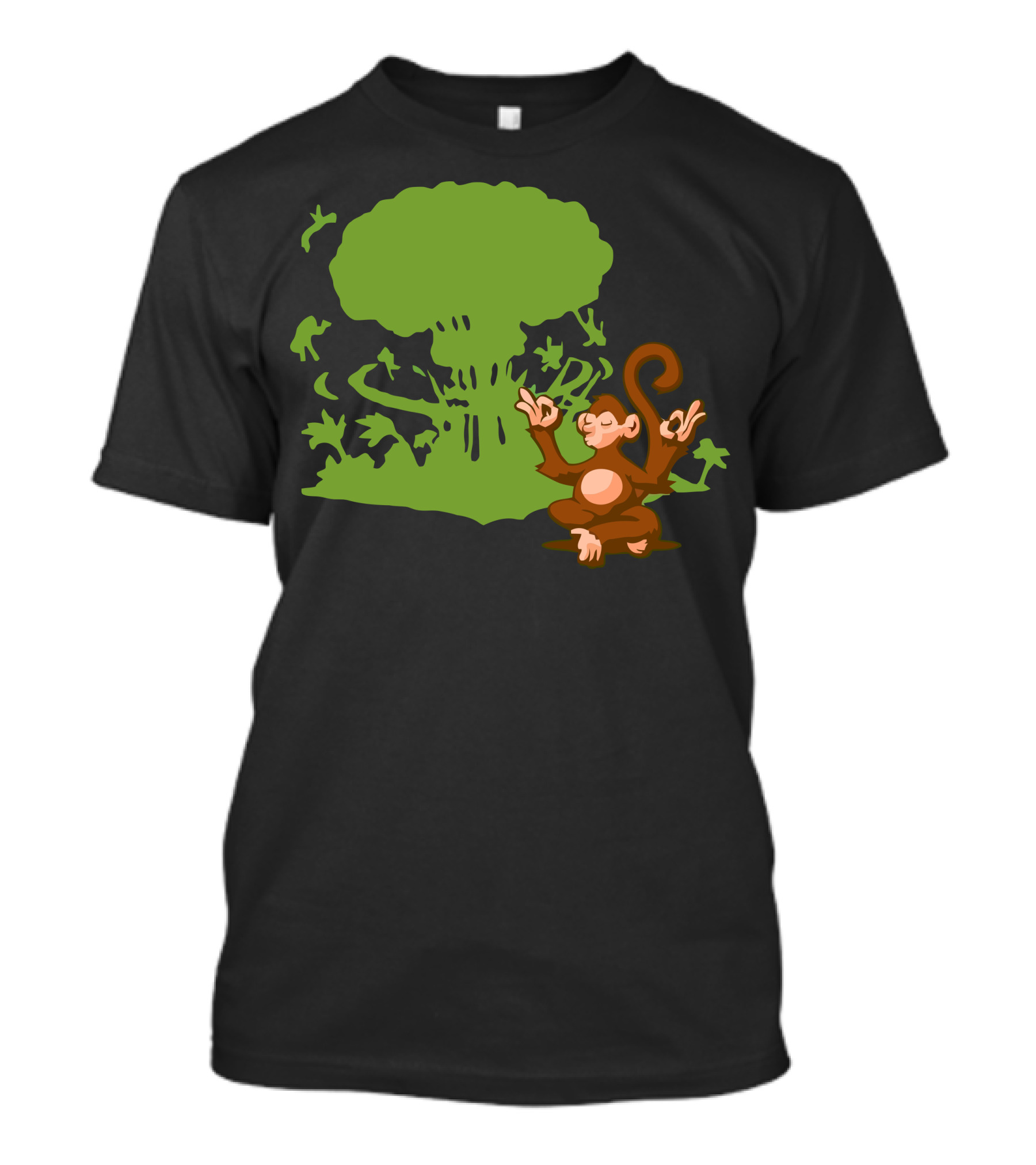 Apathetic Monkey Meditating Amidst Nuclear Explosion T-Shirt