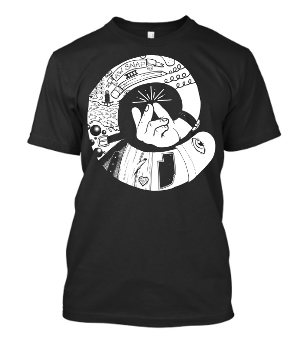 Aw Snap Hand Gesture With Cosmic Symbols And Abstract T-Shirt