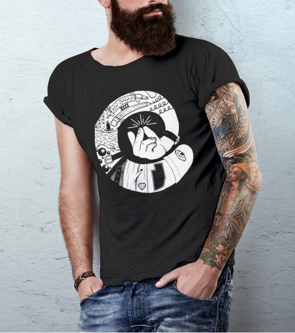 Aw Snap Hand Gesture With Cosmic Symbols And Abstract T-Shirt