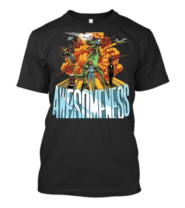 Awesomeness Dinosaur Explosions Biker Jetpack Pilot T-Shirt