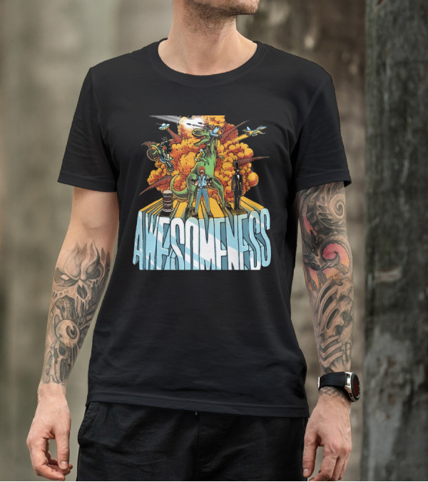 Awesomeness Dinosaur Explosions Biker Jetpack Pilot T-Shirt
