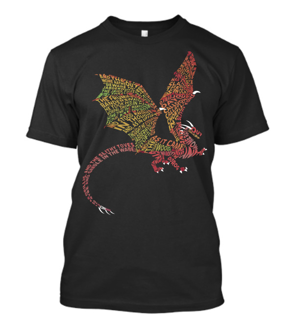 Beware Fearsome Fiery Literary Dragon Wings Creak Roar Look Out T-Shirt