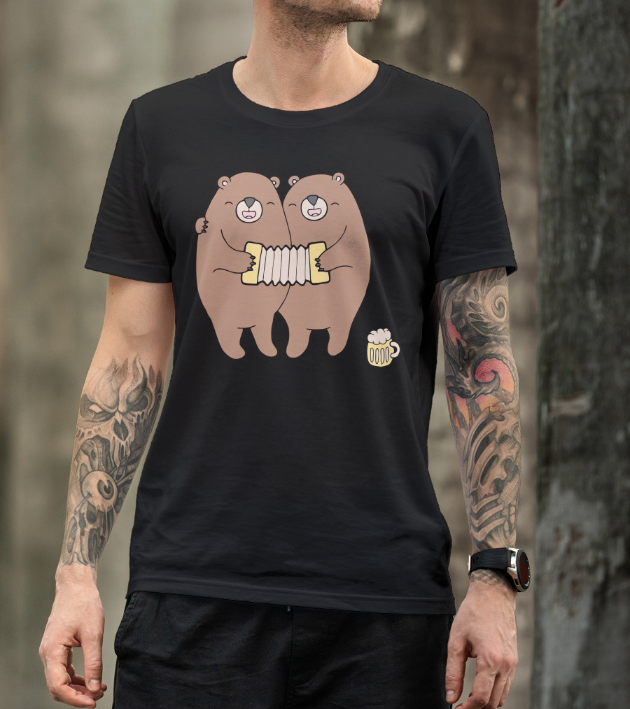 BFF Accordion Bears With Beer Mug T-Shirt
