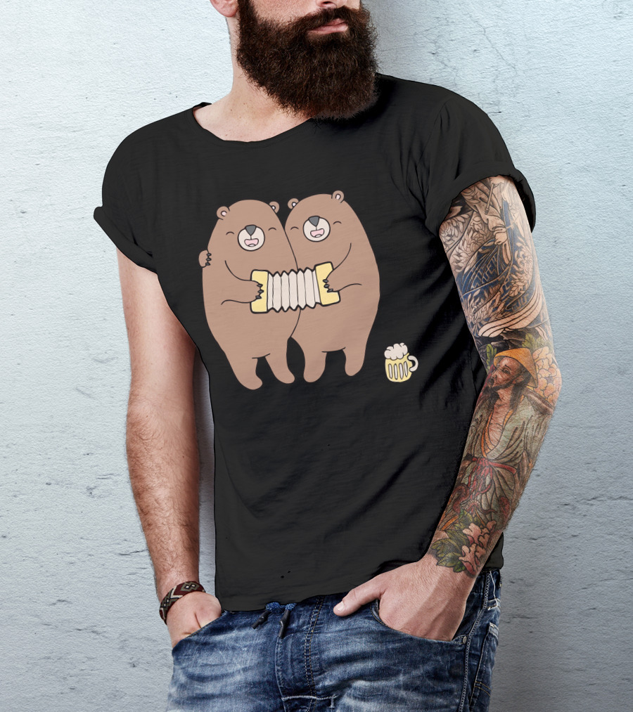 BFF Accordion Bears With Beer Mug T-Shirt