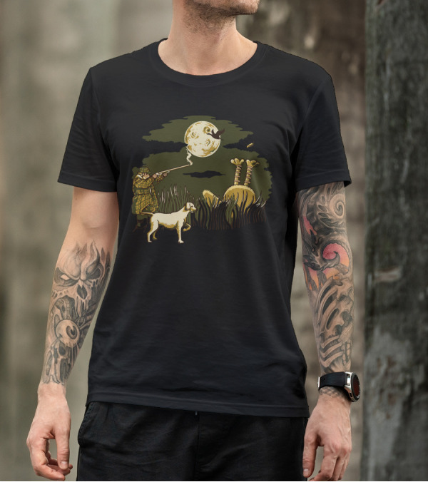 Hunter Moonlight Adventure With Dog And Monster Hunter T-Shirt