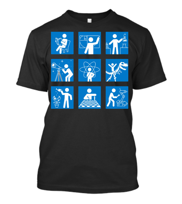 Brain Sports: Science, Chess, Reading, Dinosaur, Math, Astronomy, Gardening, Robot T-Shirt