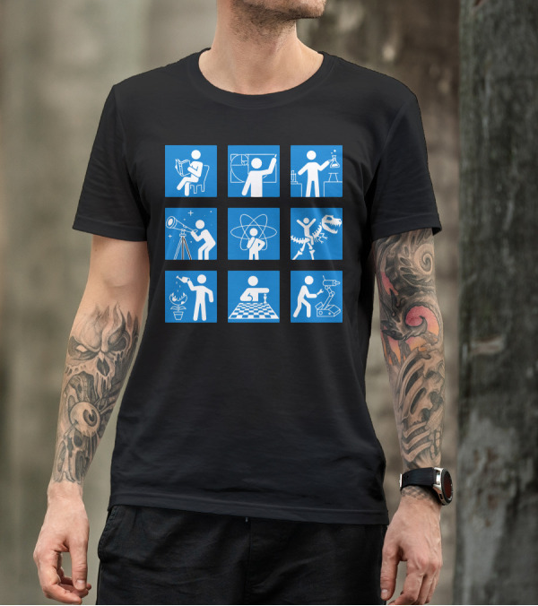 Brain Sports: Science, Chess, Reading, Dinosaur, Math, Astronomy, Gardening, Robot T-Shirt