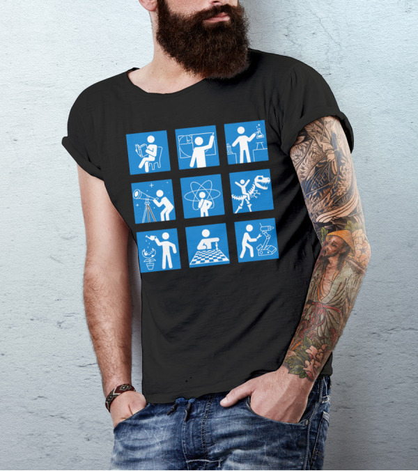 Brain Sports: Science, Chess, Reading, Dinosaur, Math, Astronomy, Gardening, Robot T-Shirt