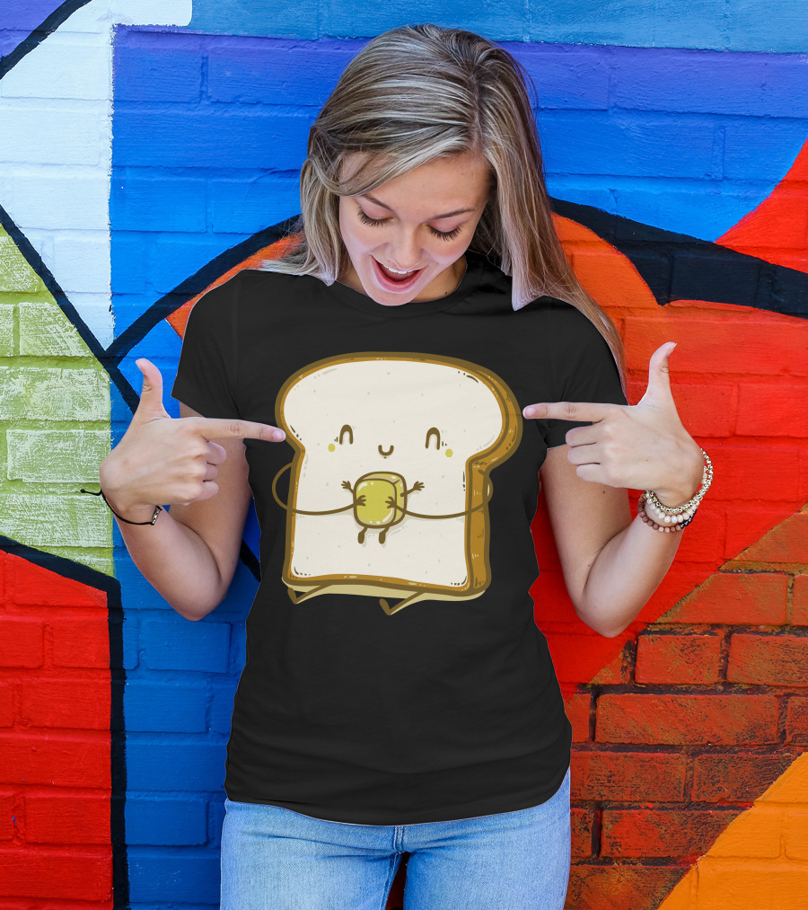 Bread And Butter Cute Cartoon Hug T-Shirt