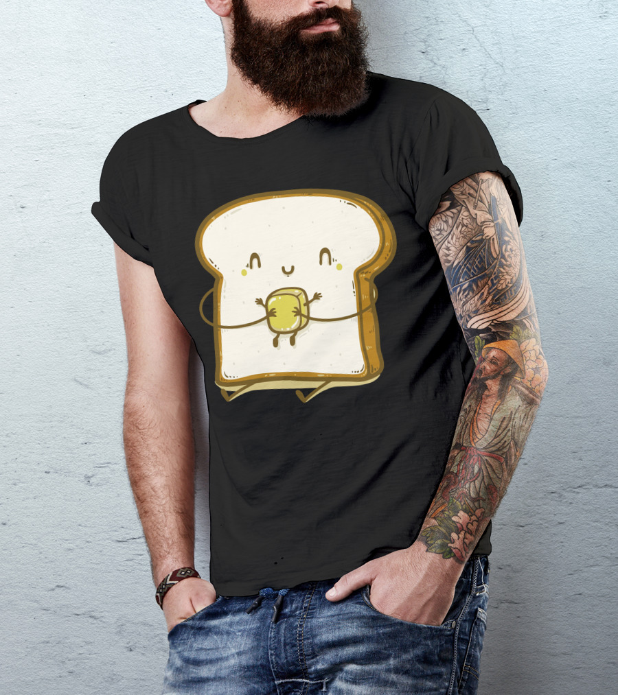 Bread And Butter Cute Cartoon Hug T-Shirt