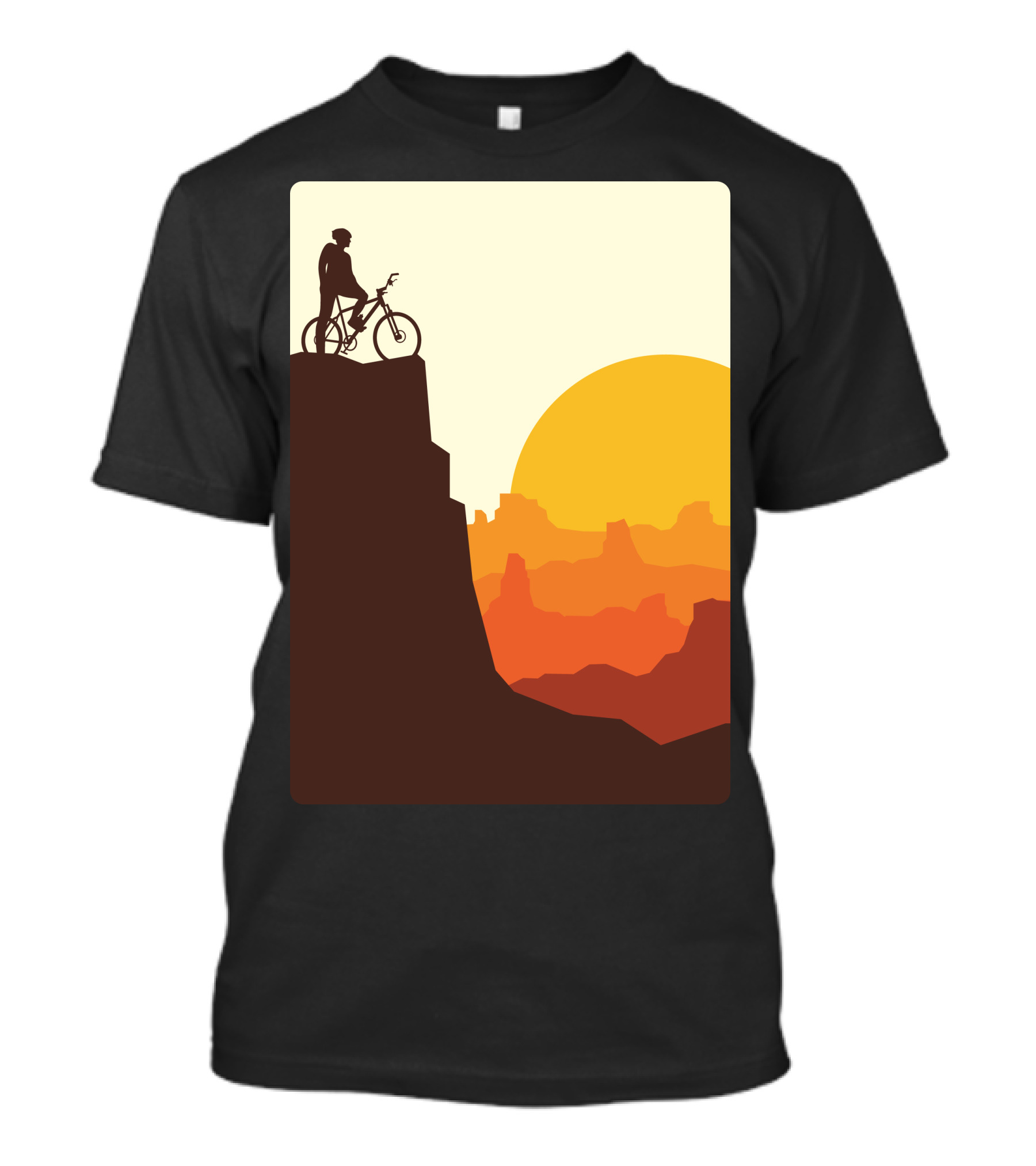 Break On The Mountain Sunset Cyclist Adventure T-Shirt