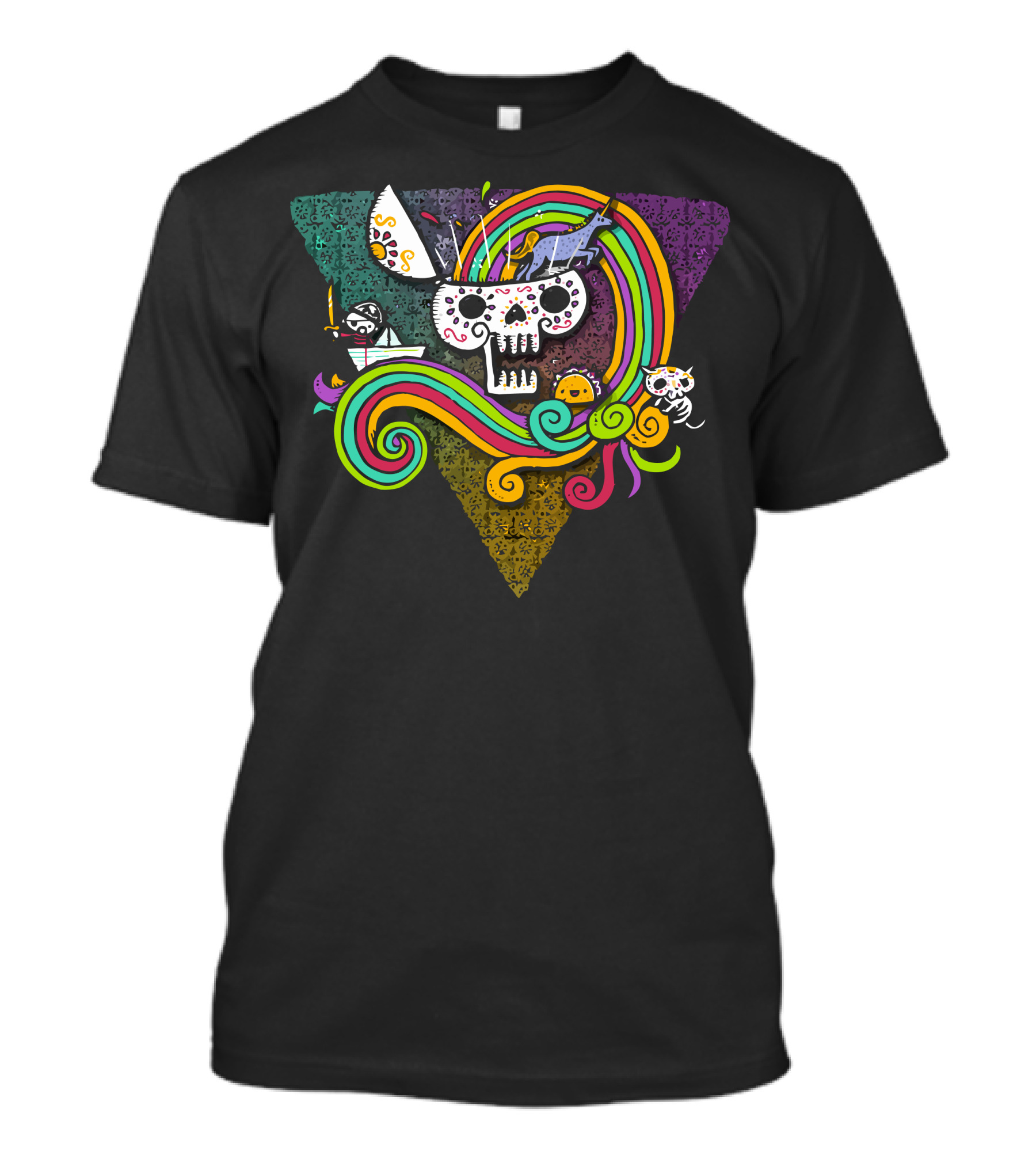 Candy Skull Rainbow Pirate Adventure T-Shirt