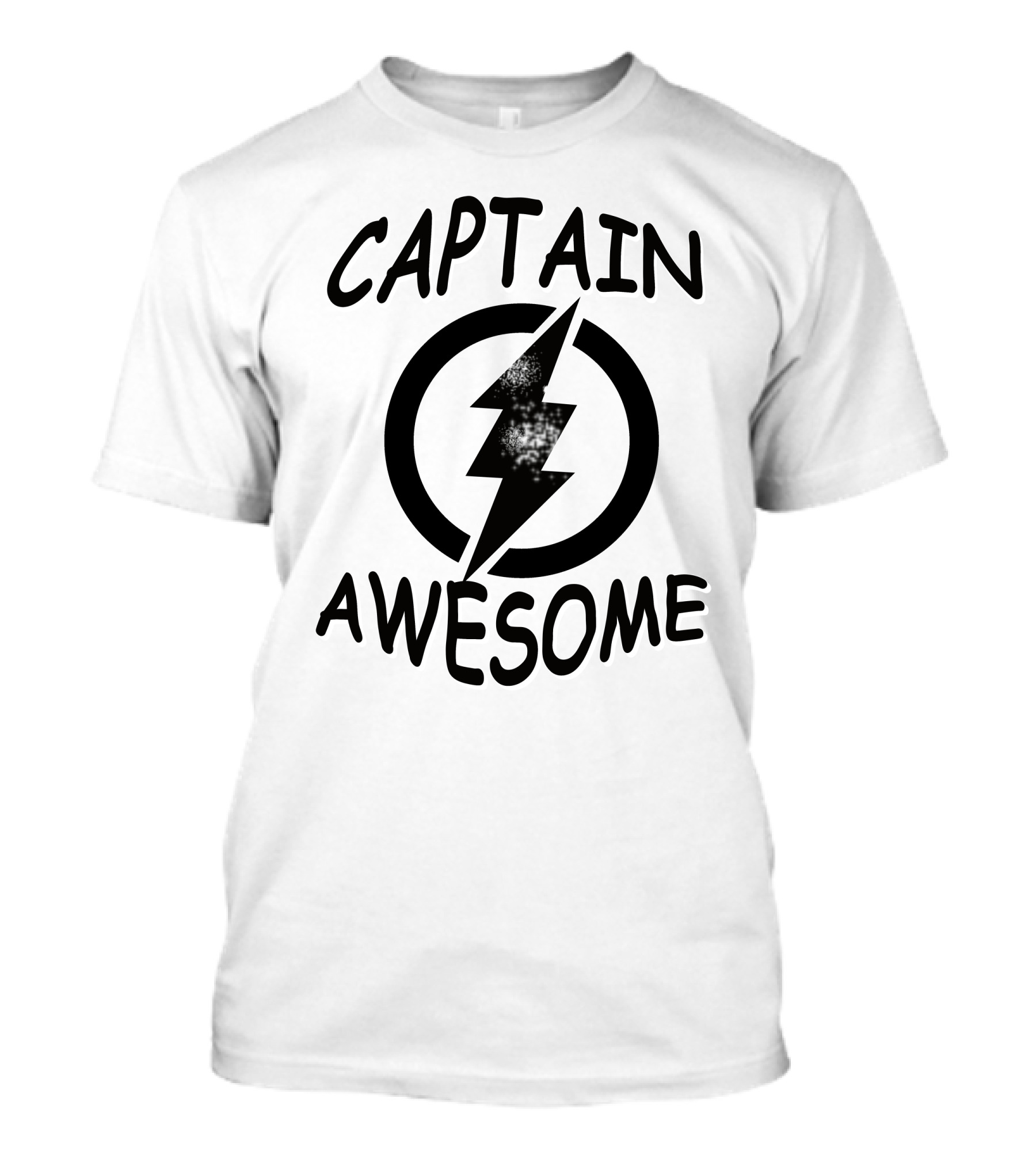 Captain Awesome Lightning Vintage Comic Humor T-Shirt