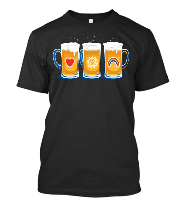 Care Beers Love Sun Rainbow Icons T-Shirt
