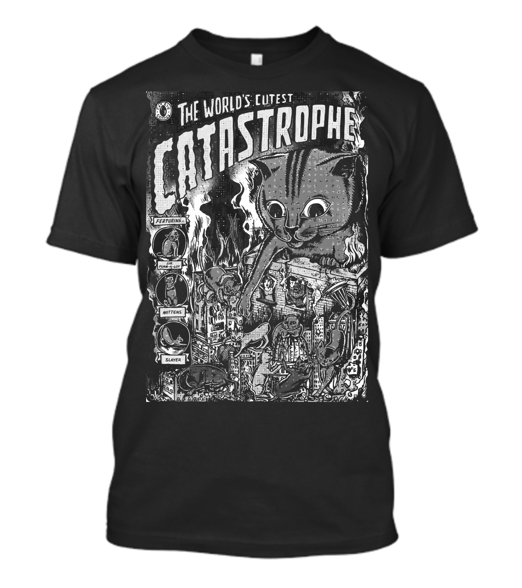 The World's Cutest Catastrophe Featuring Mittens Slayer T-Shirt