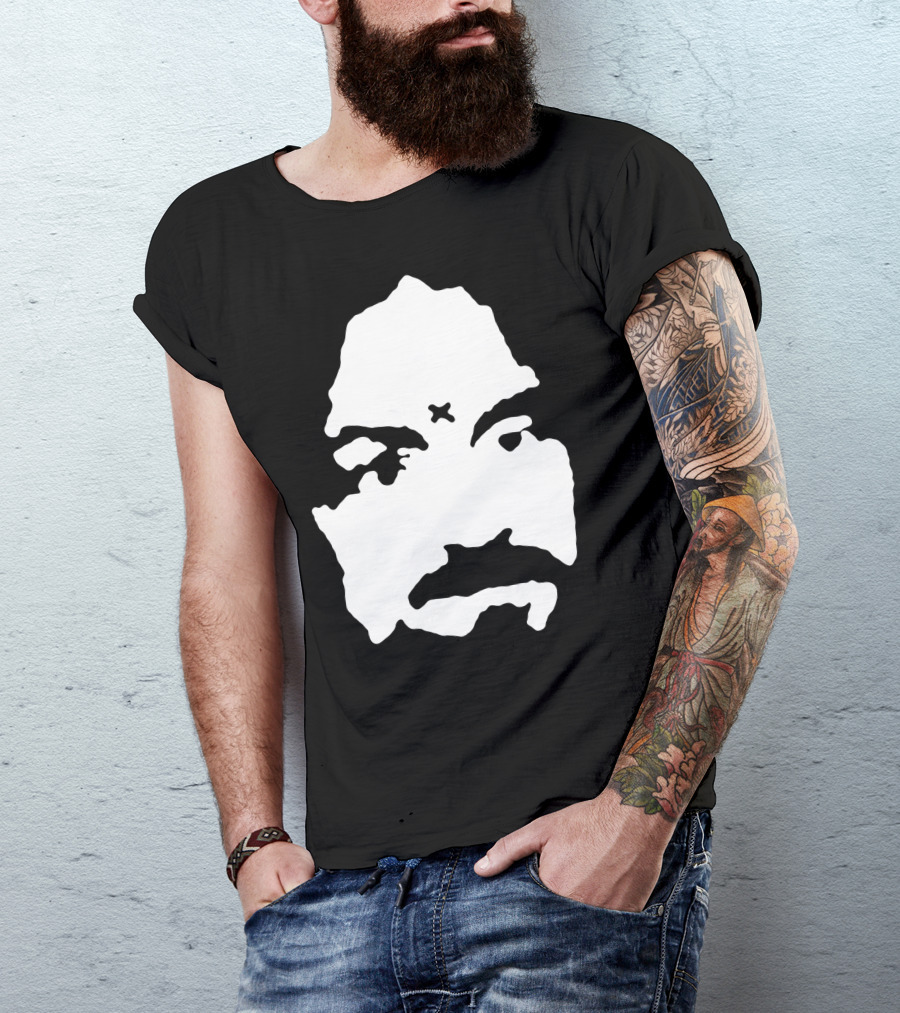 Charles Manson Face Outline With Forehead T-Shirt
