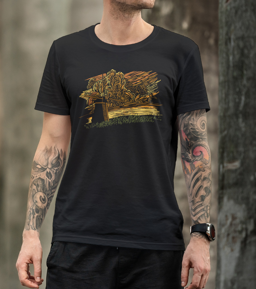 Chasing Windmills Sunset Landscape With Vibrant Sky And Fields T-Shirt