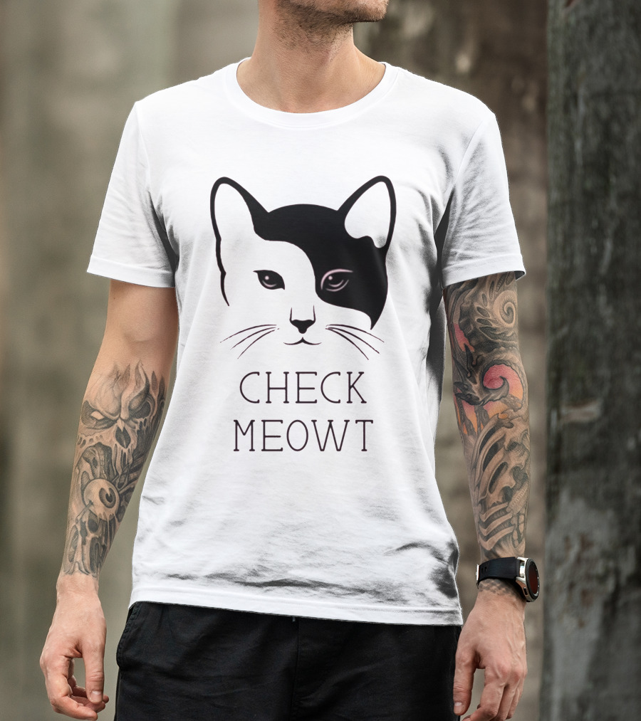 Check Meowt Cat Face T-Shirt