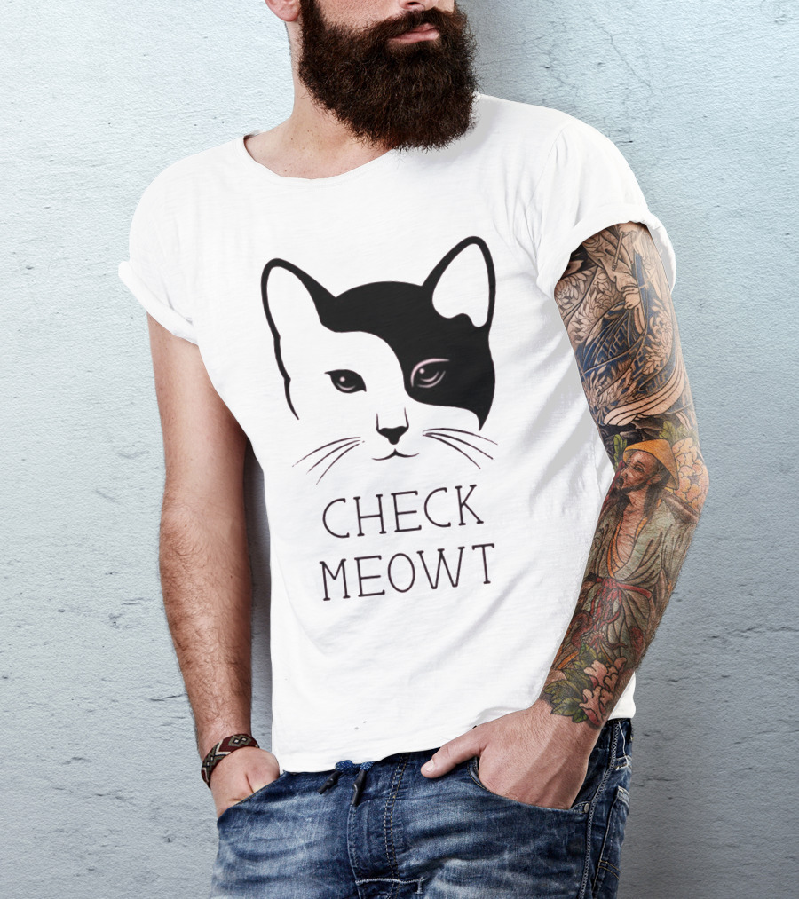 Check Meowt Cat Face T-Shirt