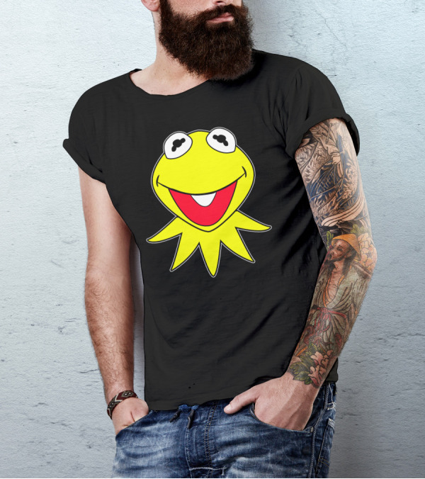 Kermit Muppets Uomo Yellow Smiling T-Shirt