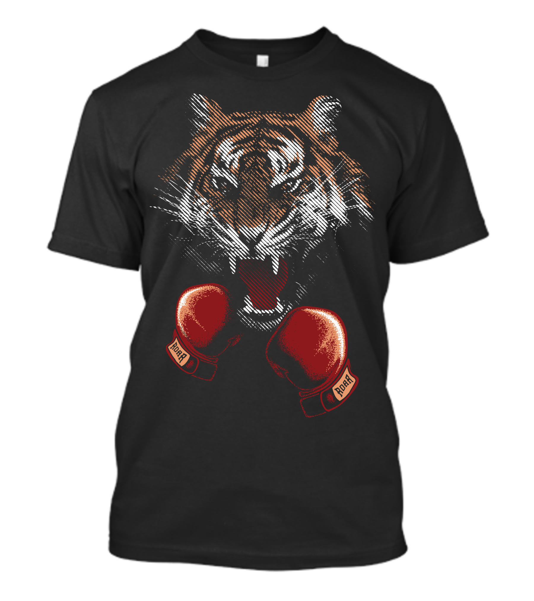 King Boxer Tiger With Red Gloves Fierce Roar T-Shirt
